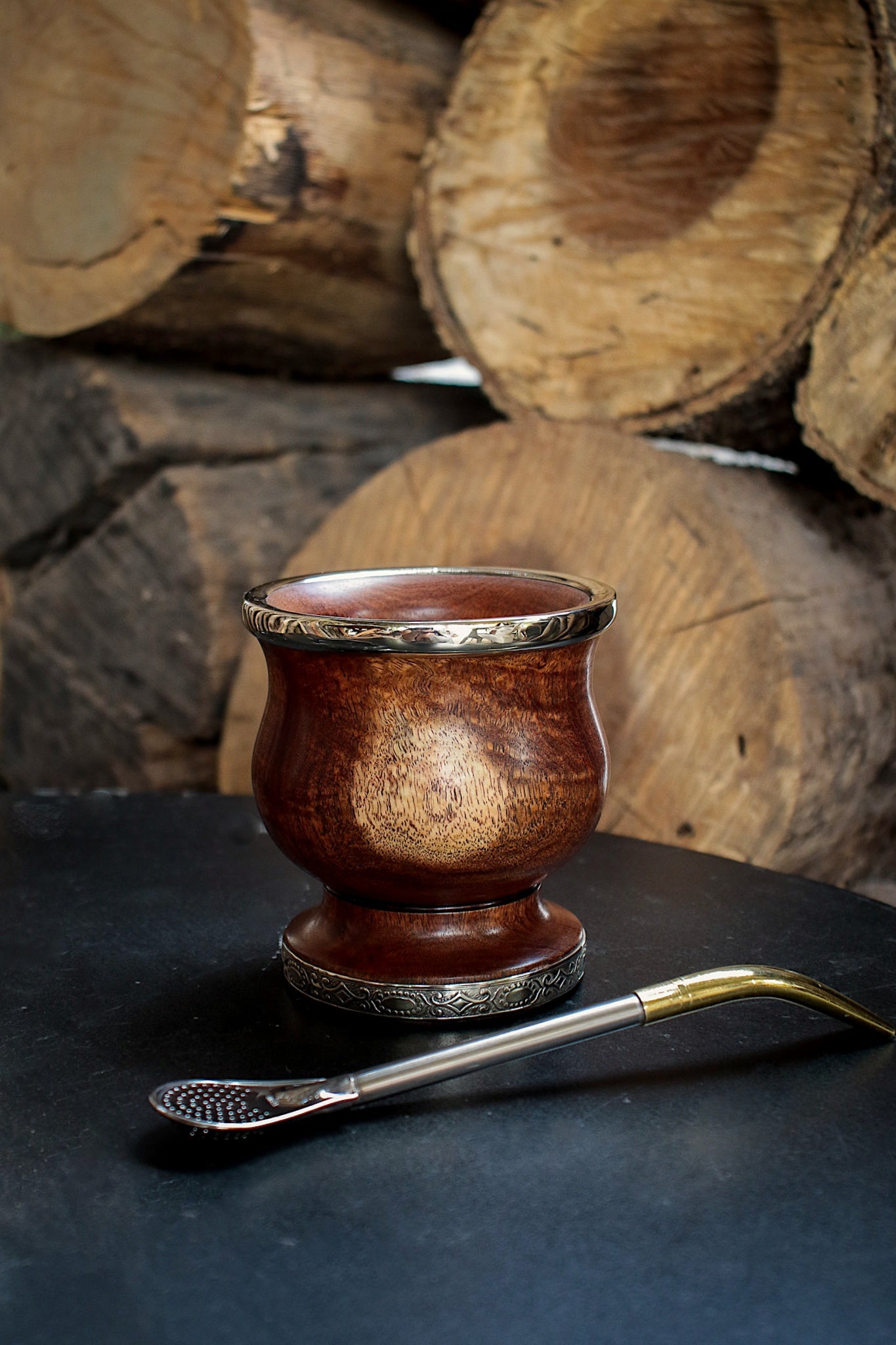 Carob and Nickel Silver Mate with Bombilla
