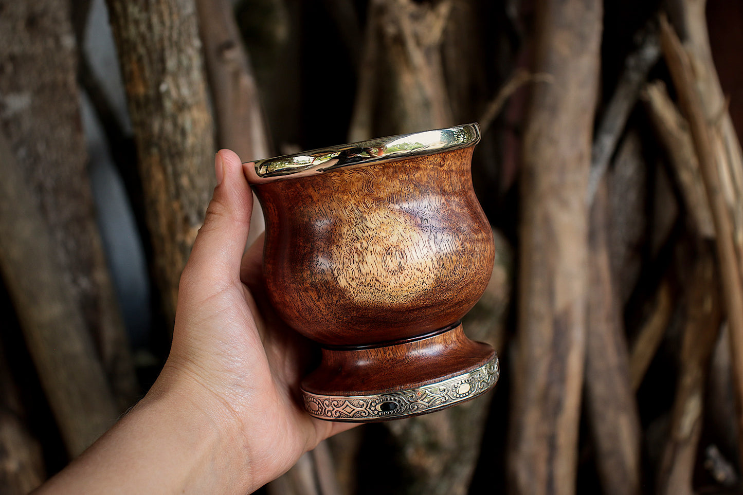 Carob and Nickel Silver Mate with Bombilla