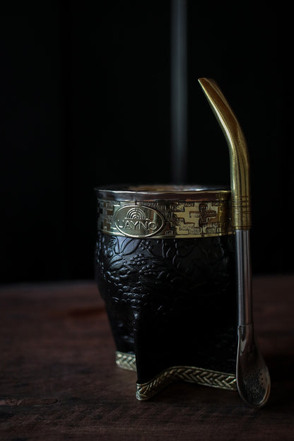 Mate Imperial de Cuero y Bronce con Bombillón