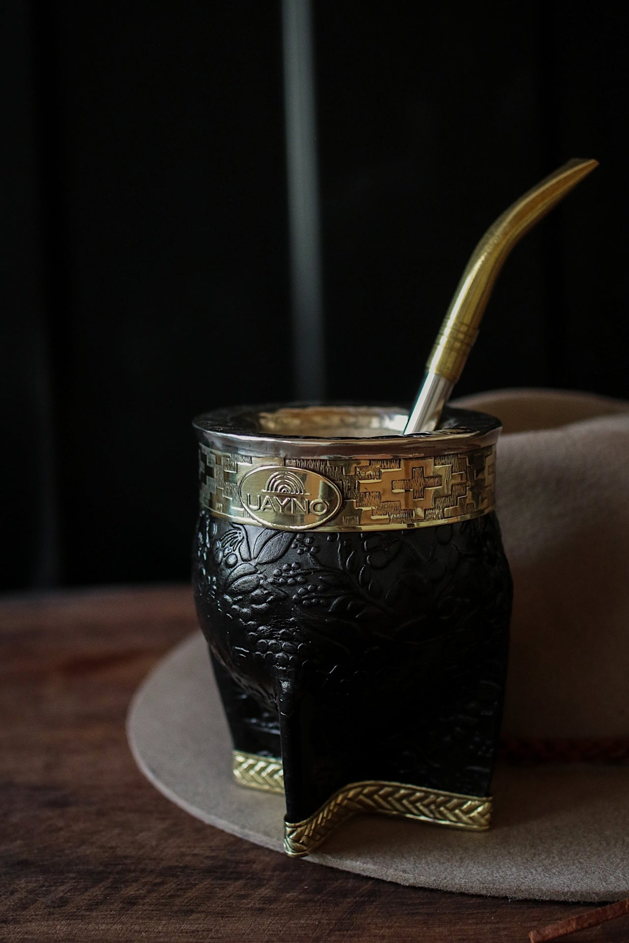 Mate Imperial de Cuero y Bronce con Bombillón