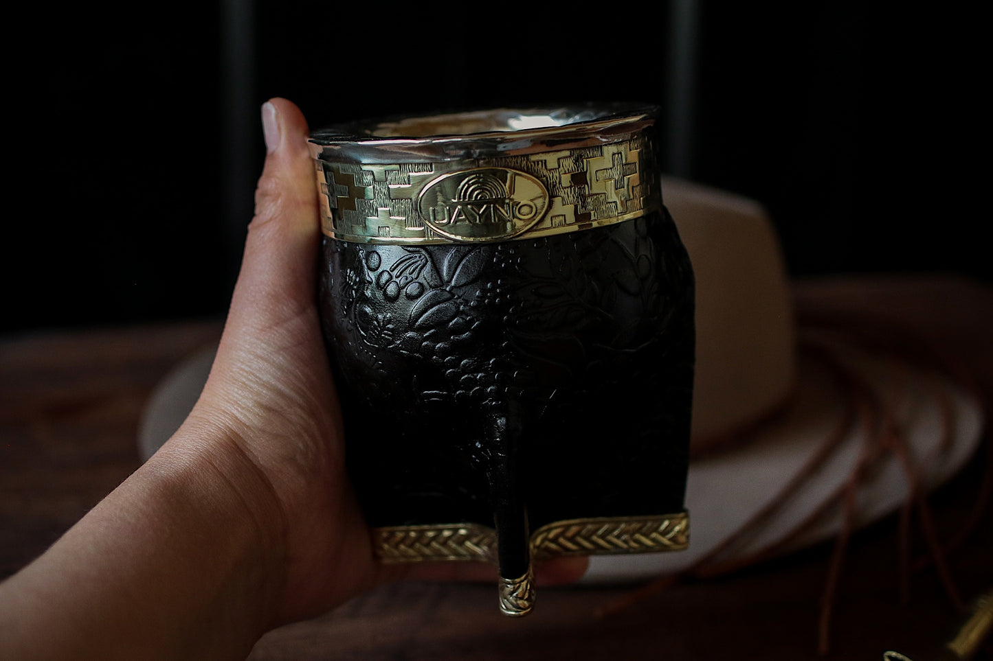 Mate Imperial de Cuero y Bronce con Bombillón