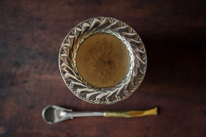 Mate Imperial de Cuero y Bronce con Bombilla