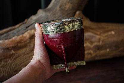 Mate Imperial de Cuero y Bronce con Bombilla