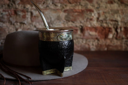 Mate Imperial de Cuero y Bronce con Bombillón