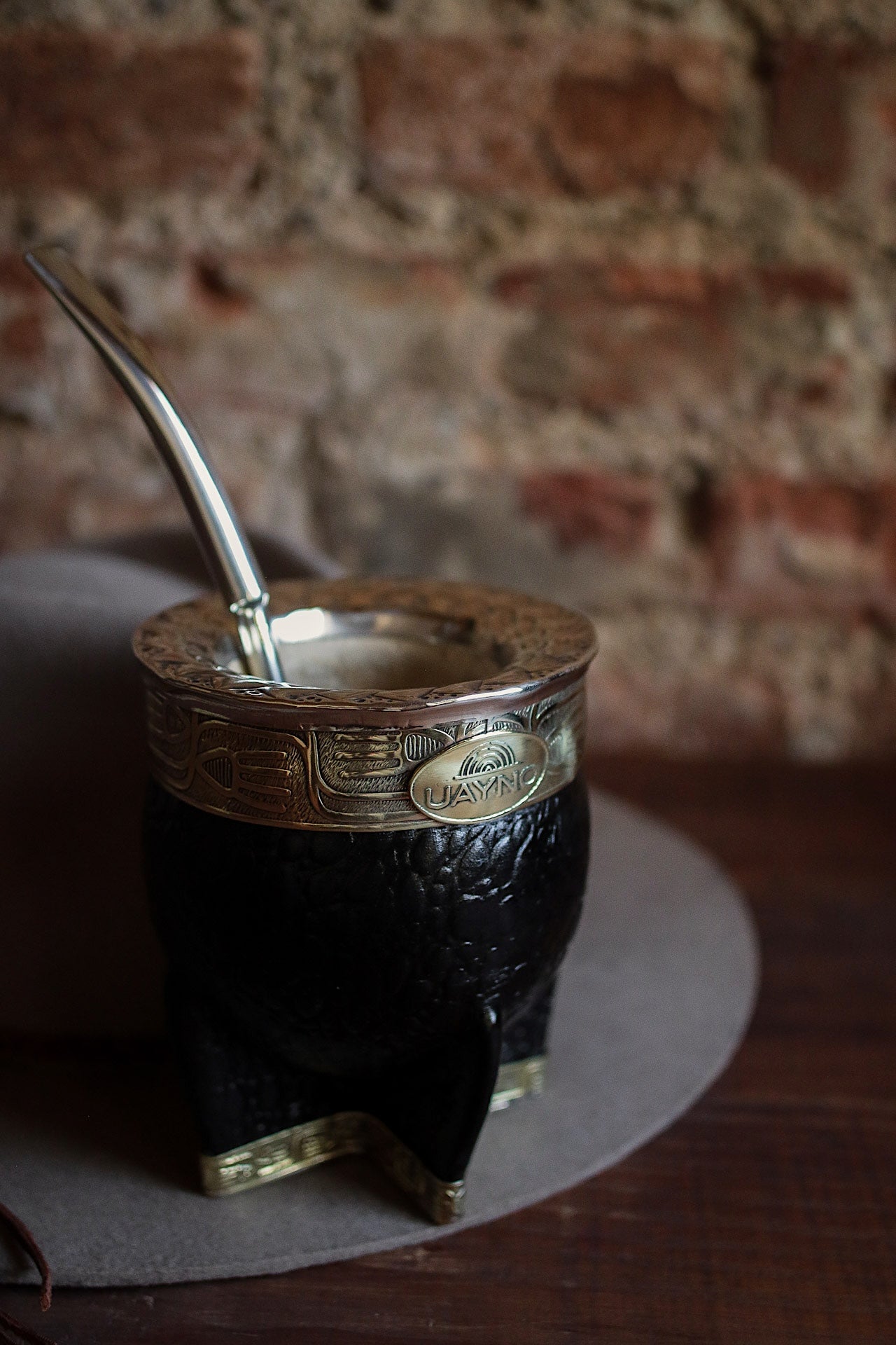 Mate Imperial de Cuero y Bronce con Bombillón