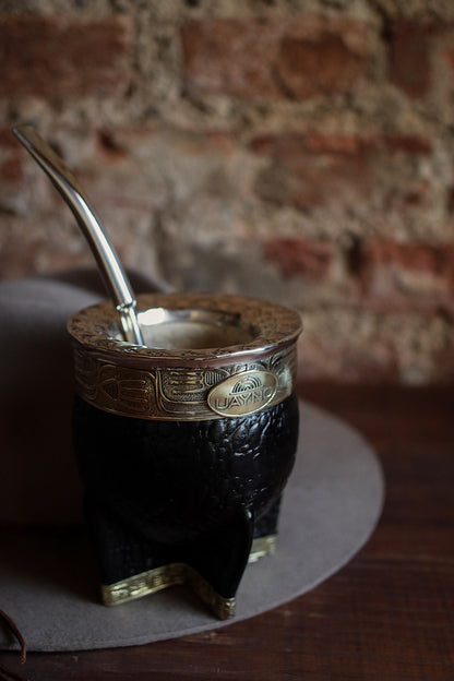 Mate Imperial de Cuero y Bronce con Bombillón