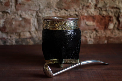Mate Imperial de Cuero y Bronce con Bombillón
