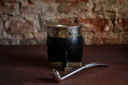 Mate Imperial de Cuero y Bronce con Bombillón