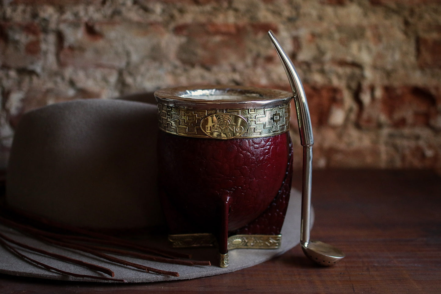 Mate Imperial de Cuero y Bronce con Bombillón