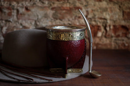 Mate Imperial de Cuero y Bronce con Bombillón