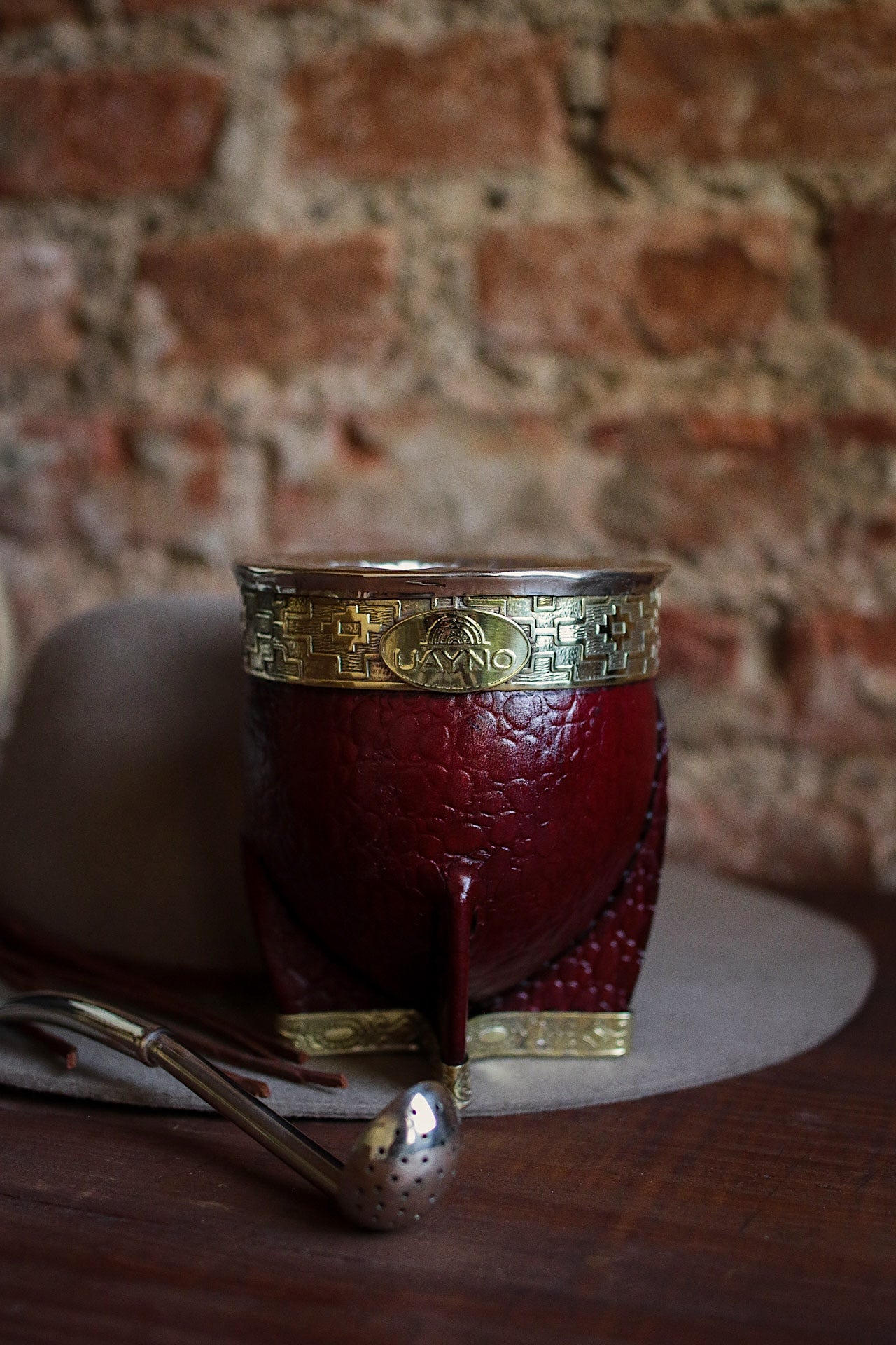 Mate Imperial de Cuero y Bronce con Bombillón