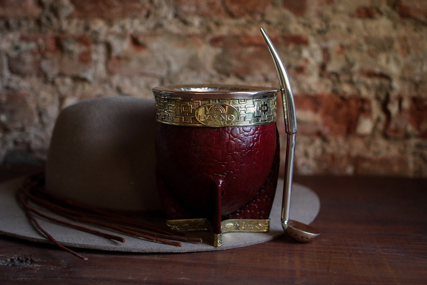 Mate Imperial de Cuero y Bronce con Bombillón