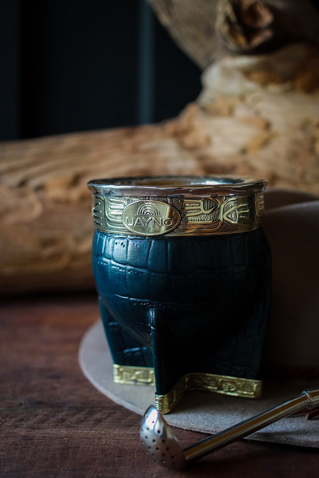 Mate Imperial de Cuero y Bronce con Bombillón