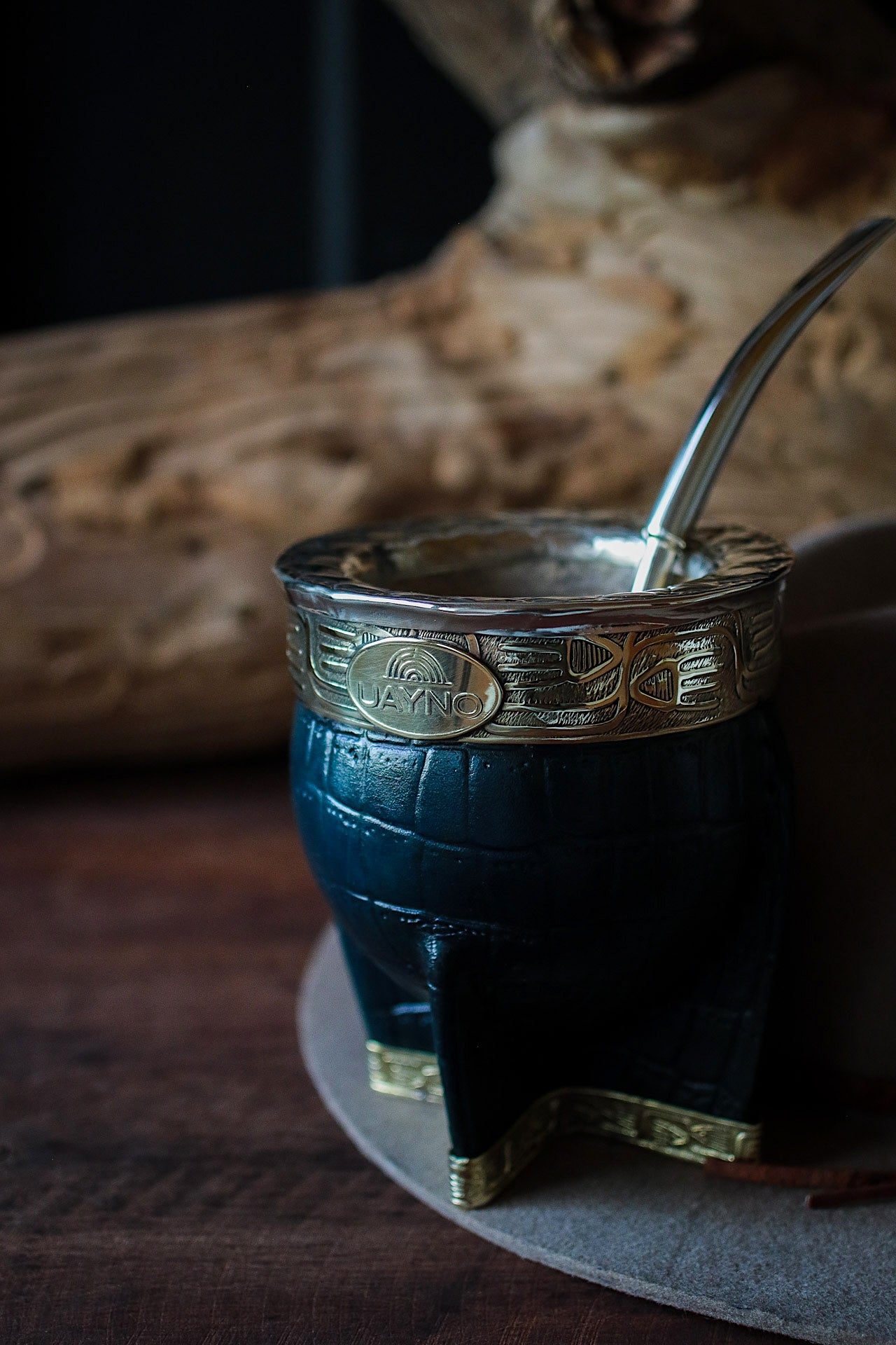 Mate Imperial de Cuero y Bronce con Bombillón