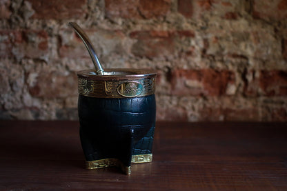 Mate Imperial de Cuero y Bronce con Bombillón