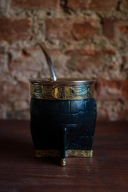 Mate Imperial de Cuero y Bronce con Bombillón