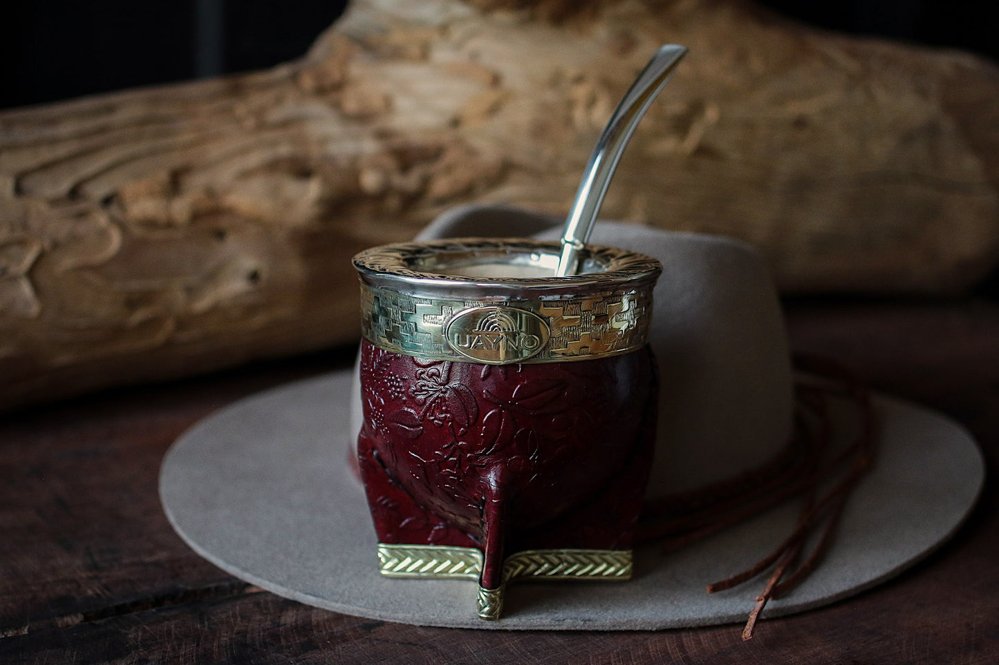 Mate Imperial de Cuero y Bronce con Bombillón