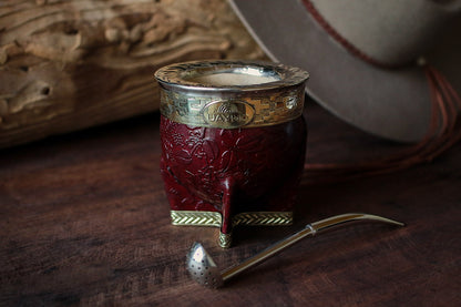 Mate Imperial de Cuero y Bronce con Bombillón