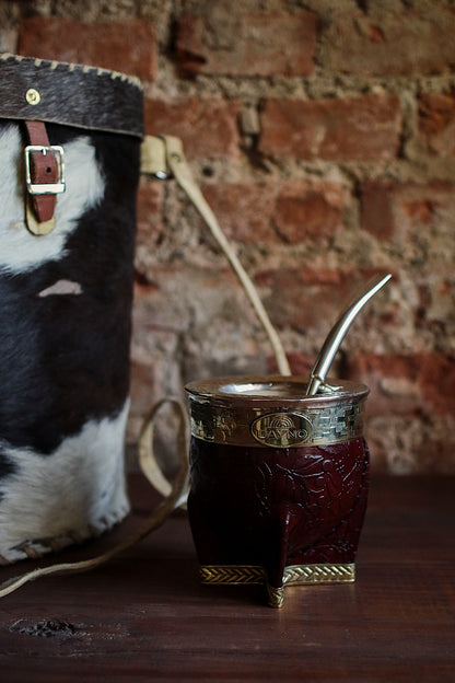 Mate Imperial de Cuero y Bronce con Bombillón