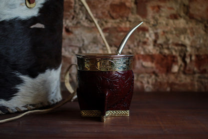 Mate Imperial de Cuero y Bronce con Bombillón
