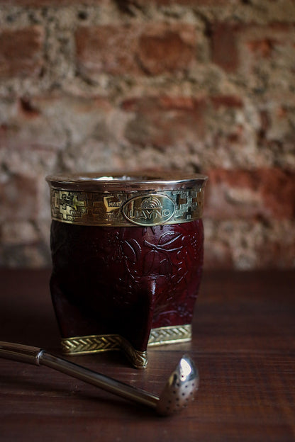Mate Imperial de Cuero y Bronce con Bombillón