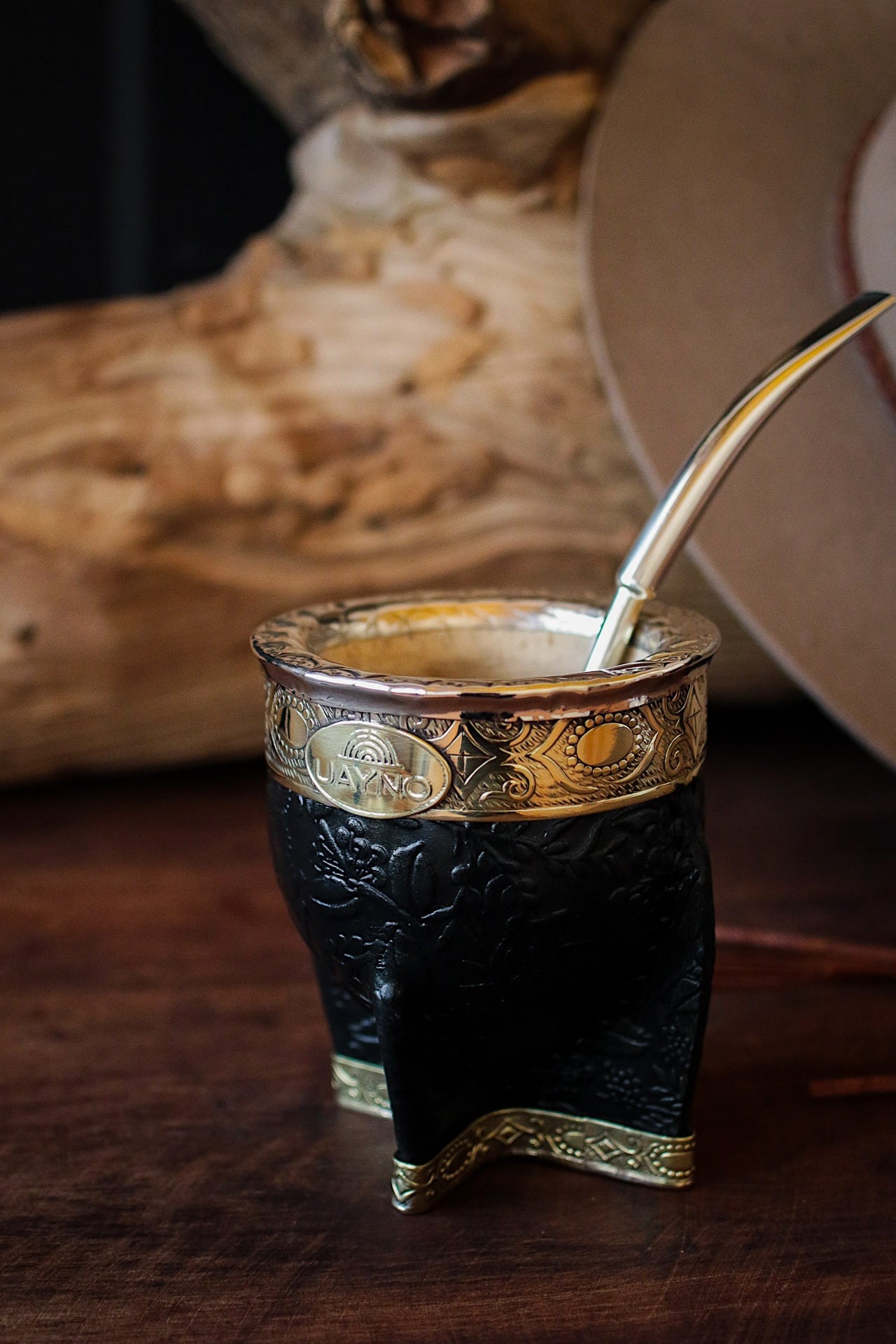 Mate Imperial de Cuero y Bronce con Bombillón