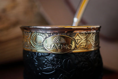 Mate Imperial de Cuero y Bronce con Bombillón