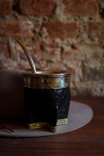 Mate Imperial de Cuero y Bronce con Bombillón