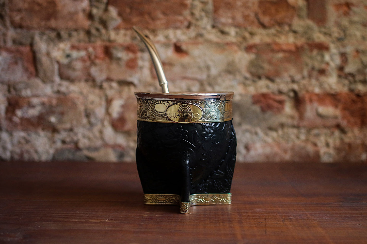 Mate Imperial de Cuero y Bronce con Bombillón