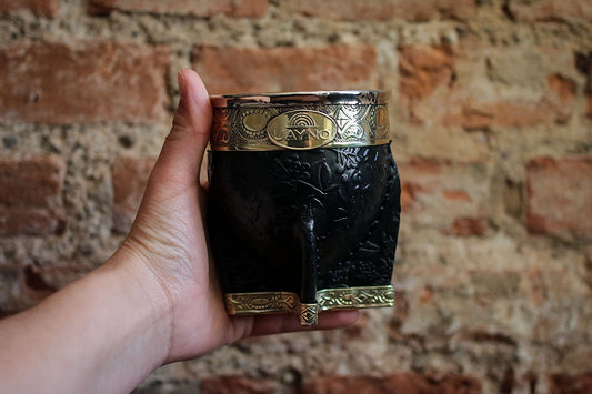 Mate Imperial de Cuero y Bronce con Bombillón