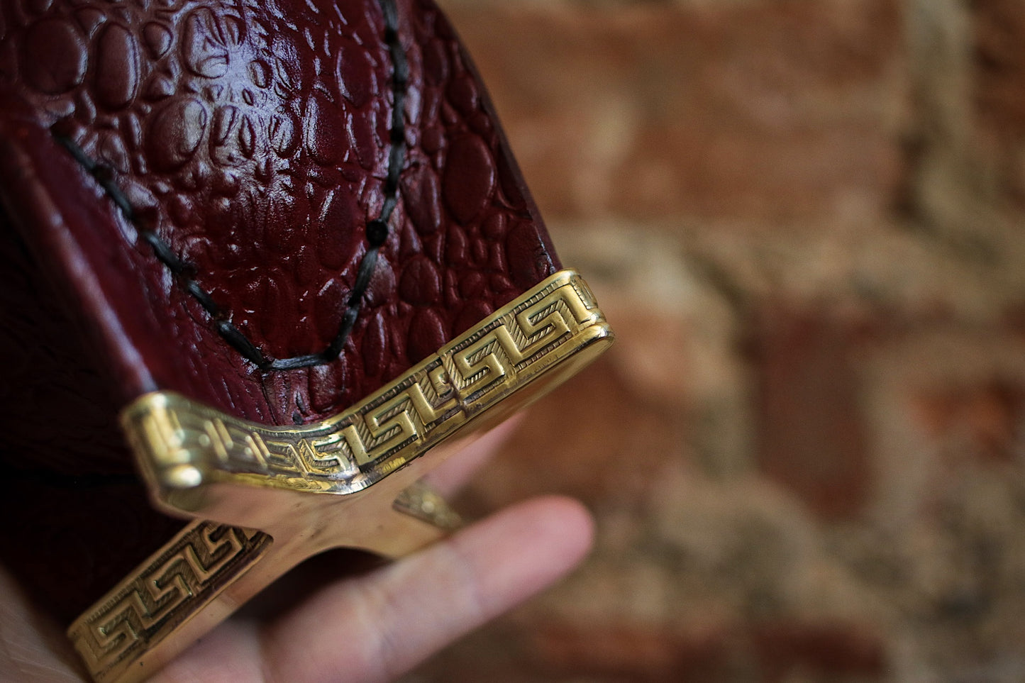 Mate Imperial de Cuero y Bronce con Bombilla