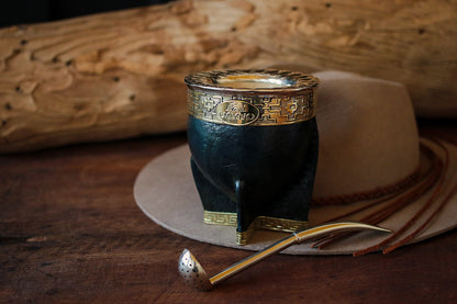 Mate Imperial de Cuero y Bronce con Bombillón