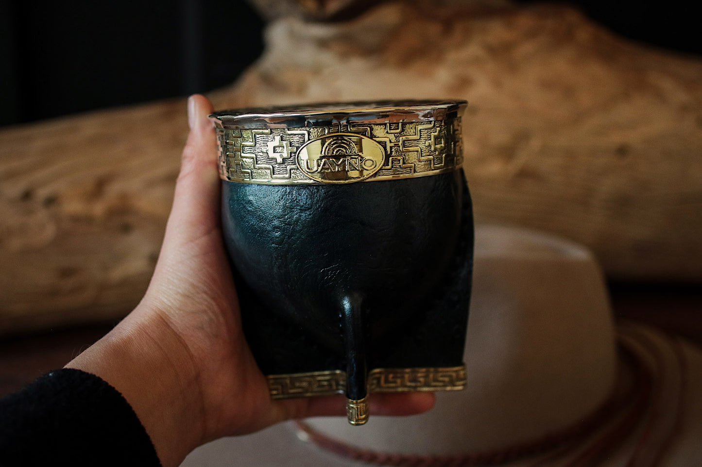 Mate Imperial de Cuero y Bronce con Bombillón