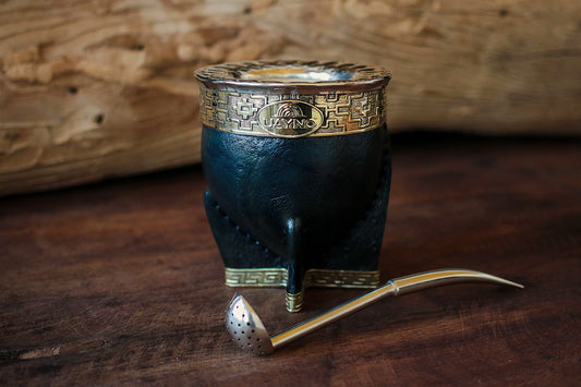 Mate Imperial de Cuero y Bronce con Bombillón