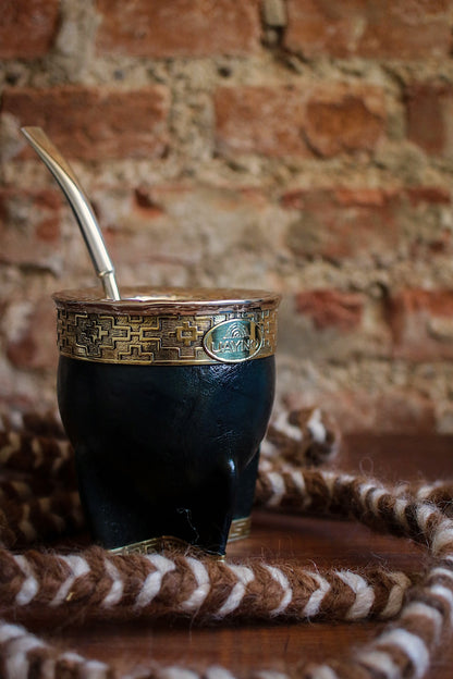 Mate Imperial de Cuero y Bronce con Bombillón