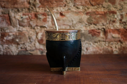 Mate Imperial de Cuero y Bronce con Bombillón