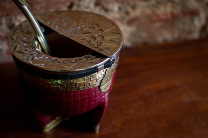 Imperial Cuero y Bronce con Escudo, Matepa y Bombilla