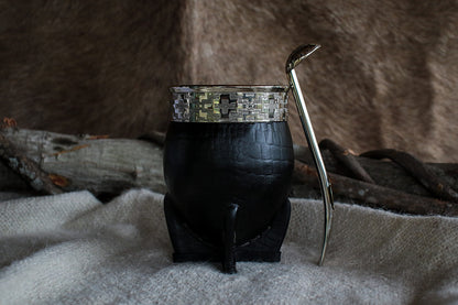 Imperial Cuero Croco y Alpaca con Bombilla