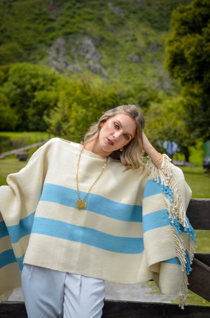 Poncho "Libertad" Obra en Telar Criollo