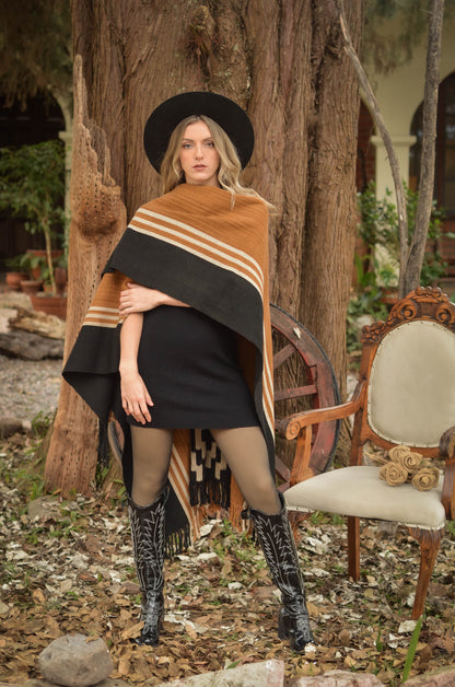 Poncho "Araucana" Obra en Telar Criollo