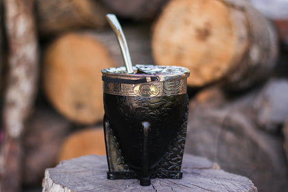 Imperial Cuero Repujado y Alpaca con Logo Bronce