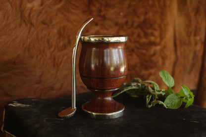 Mate Algarrobo y Bombilla Alpaca