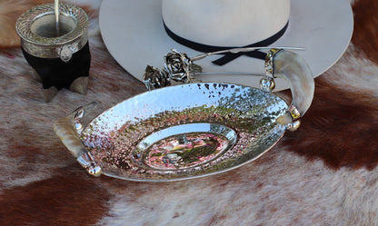Nickel Silver and Antler Tray