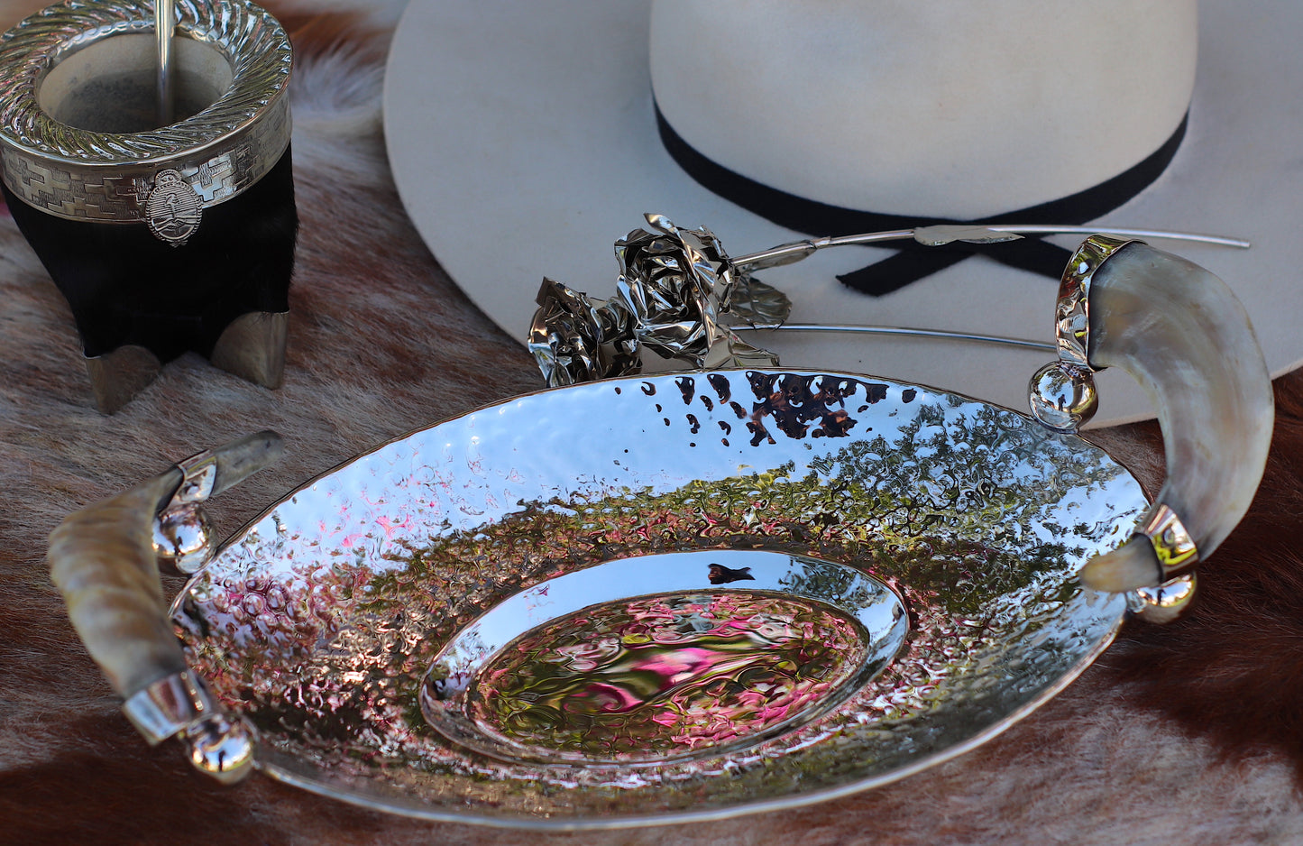 Nickel Silver and Antler Tray