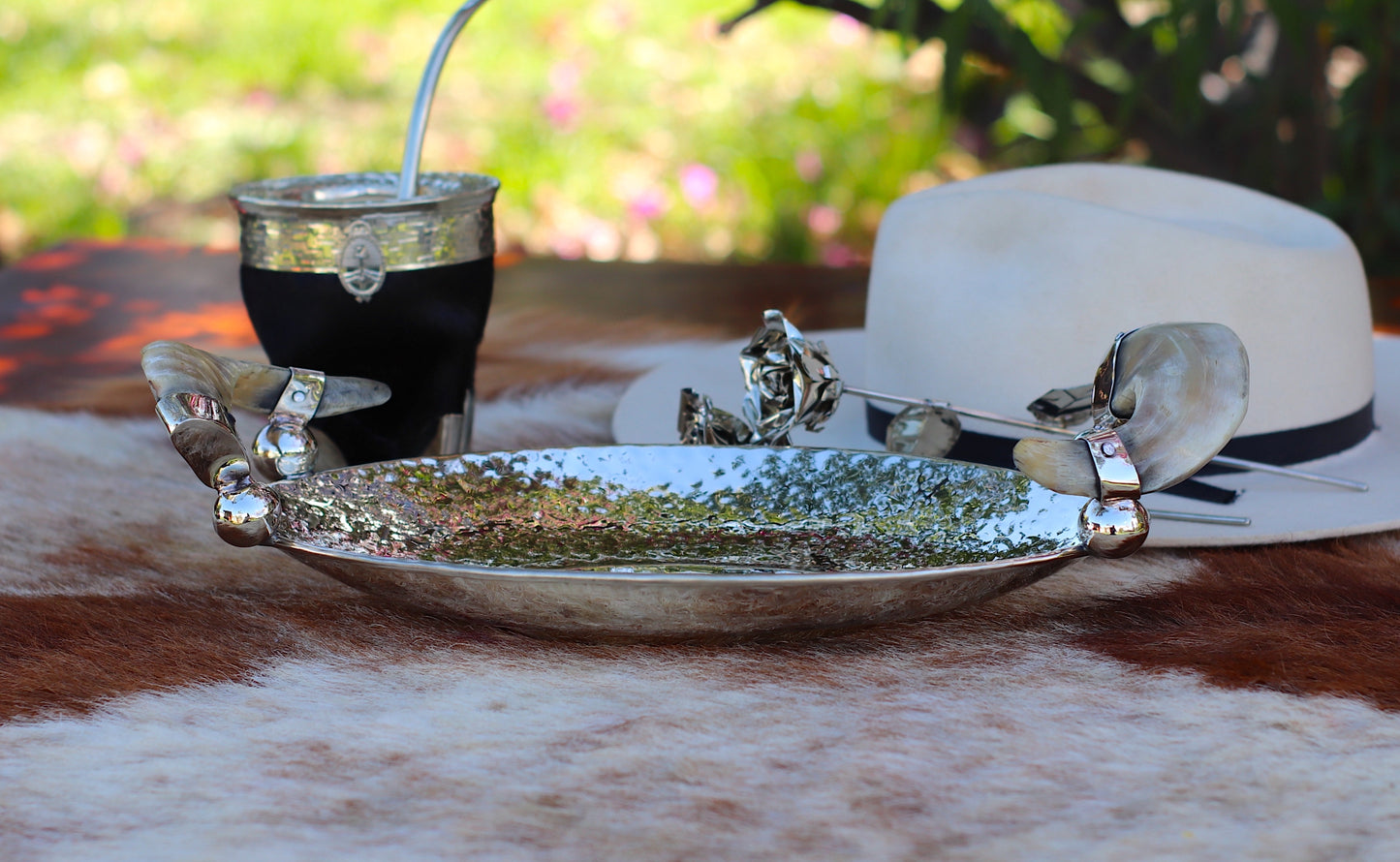 Nickel Silver and Antler Tray