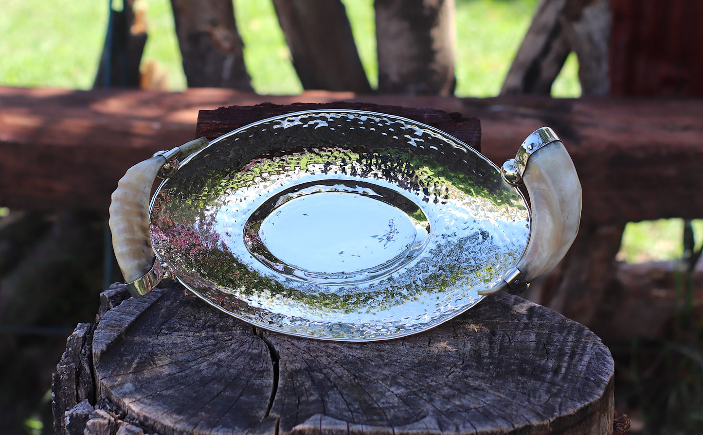 Nickel Silver and Antler Tray