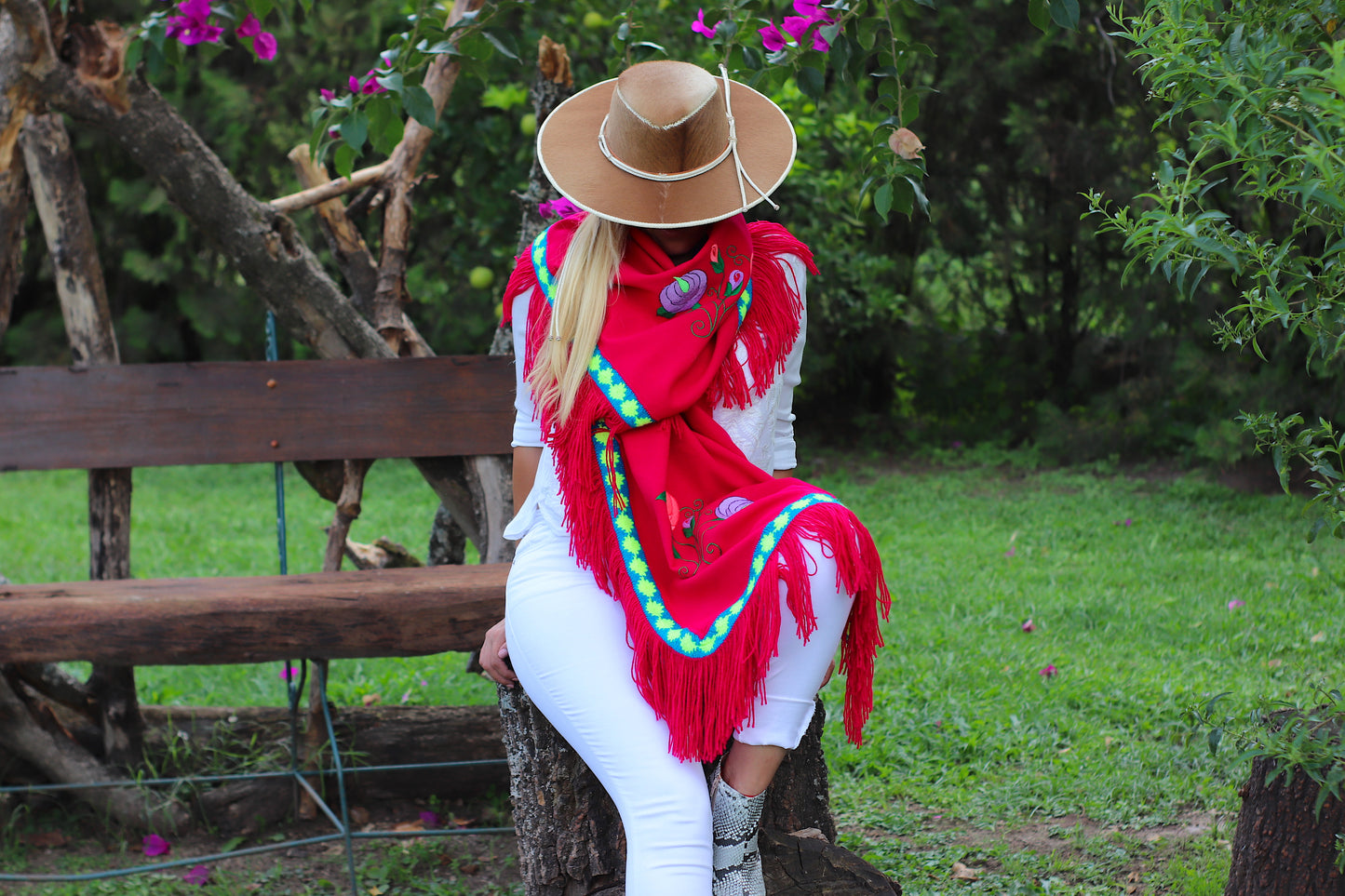 Rebozo Santa Ana Bordado Artesanal