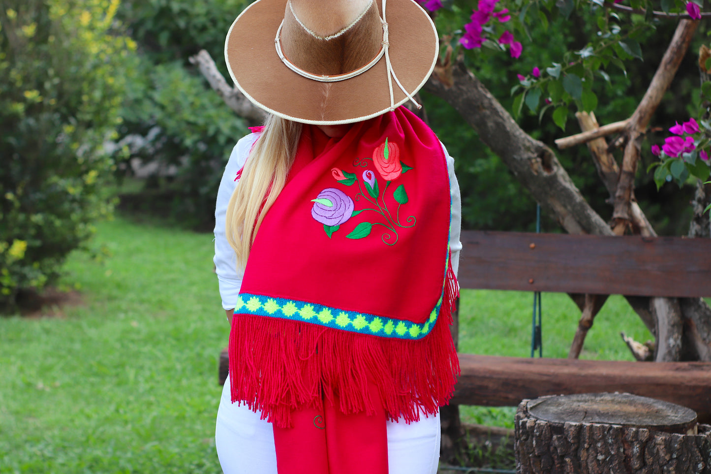 Rebozo Santa Ana Bordado Artesanal