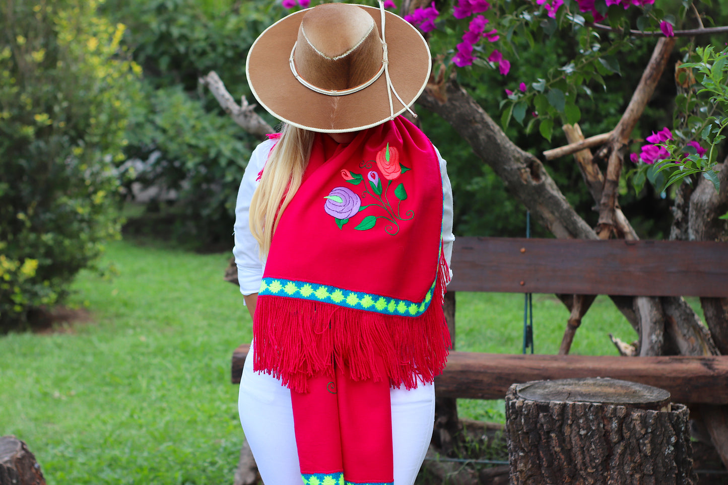 Rebozo Santa Ana Bordado Artesanal
